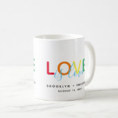 Mug Love is Love Rainbow Typography (Devant droit)