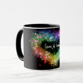 Mug Love is love | spray paint rainbow heart | pride (Devant gauche)