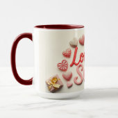 Mug Love Is Sweet Chocolate Valentine Heart (Gauche)