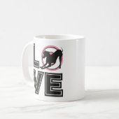Mug Love Italien greyhound Typographie Noire Silhouett (Devant gauche)