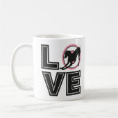 Mug Love Italien greyhound Typographie Noire Silhouett (Gauche)