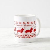 Mug Love Joy Peace Corgis Festive Noël (Devant droit)