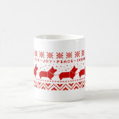 Mug Love Joy Peace Corgis Festive Noël (Centre)