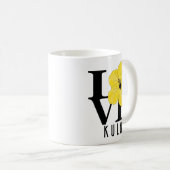Mug LOVE Kula Hibiscus jaune 11oz (Devant droit)
