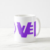 Mug LOVE lettrage Violet (Devant droit)