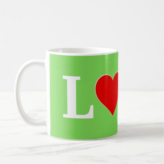 Mug LOVE Lime Vert Moderne (Gauche)