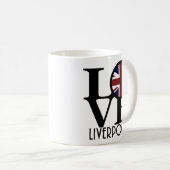 Mug LOVE Liverpool Angleterre (Drapeau UK) 11oz (Devant droit)
