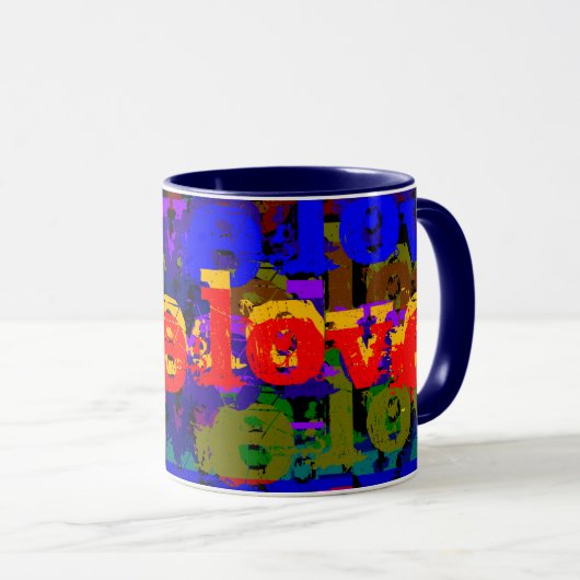 Mug Love Love Modern Colorful Urban Text Art (Devant droit)
