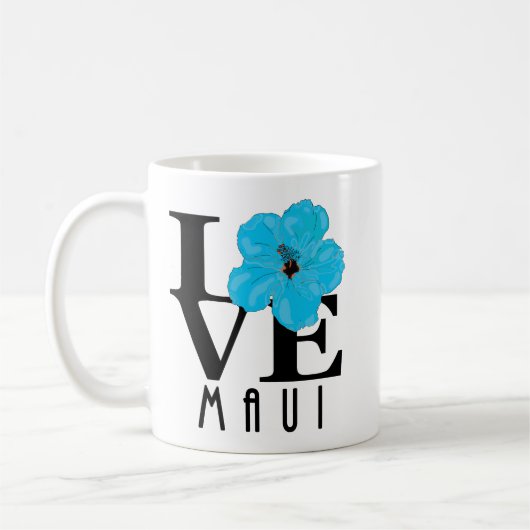 Mug LOVE Maui Blue Hibiscus 11oz (Gauche)