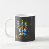 Mug Love Menorah Chanukah Light Hanukkah Blue Coquette (Gauche)