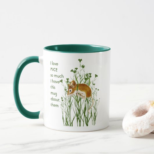 Mug Love MICE MOUSE tellement que je me moque Citer Mu (Avec donut)