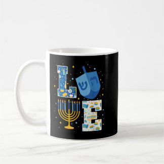 Mug LOVE Mignonne Hanoukka Décorations Dreidel Menorah