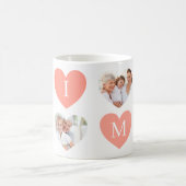 Mug Love Mimi Grand-mère Pink Heart Photos Collage (Centre)
