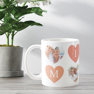 Mug Love Mimi Grand-mère Pink Heart Photos Collage
