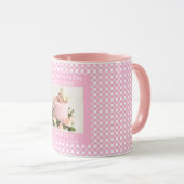 Mug Love Mom Simple Elegant girly Blanc & rose photo (Devant droit)