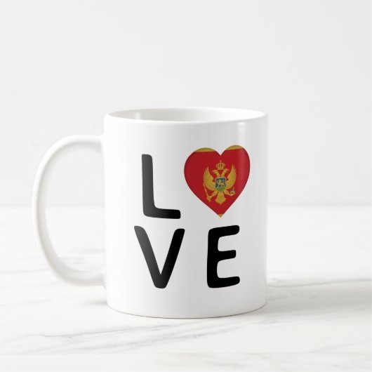 Mug Love - Monténégro Drapeau (Gauche)