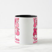 Mug Love More Worry Less Valentine Design • Retro Pink (Centre)