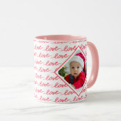 Mug Love Motif Two Photo Pink Saint Valentin (Devant droit)