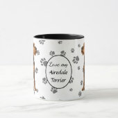 Mug Love My Airedale Terrier Dog Pawprint (Centre)