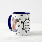 Mug Love My Airedale Terrier Dog Pawprint (Devant gauche)