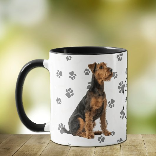 Mug Love My Airedale Terrier Dog Pawprint