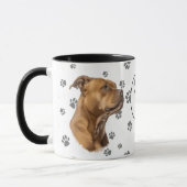 Mug Love My American Pit Bull Terrier Dog Pawprint (Gauche)