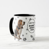 Mug Love My Basset Hound Dog Pawprint Pattern (Devant gauche)