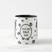 Mug Love My Black Labrador Retriever Dog Pawprint (Centre)