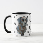 Mug Love My Black Labrador Retriever Dog Pawprint (Gauche)