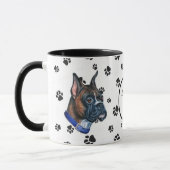 Mug Love My Boxer Chien Pawprint (Gauche)