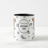 Mug Love My Brittany Dog Pawprint (Centre)