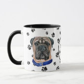 Mug Love My Bullmastiff Dog Pawprint (Gauche)