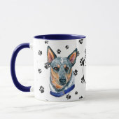 Mug Love My Cattle Chien Pawprint (Gauche)