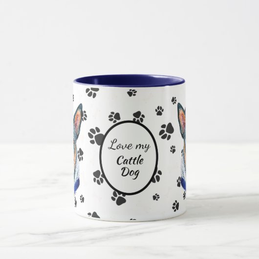 Mug Love My Cattle Chien Pawprint (Centre)