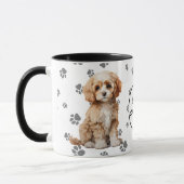 Mug Love My Cavapoo Dog Pawprint Pattern (Gauche)