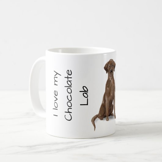 Mug Love My Chocolate Lab (Devant gauche)