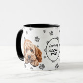 Mug Love My Cockapoo Dog Pawprint Pattern (Devant gauche)