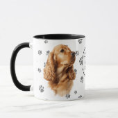 Mug Love My Cocker Spaniel Dog Pawprint (Gauche)
