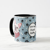 Mug Love My French Bulldog Pawprint (Devant gauche)