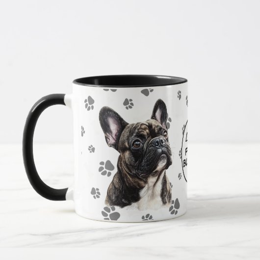 Mug Love My French Bulldog Pawprint Pattern (Gauche)