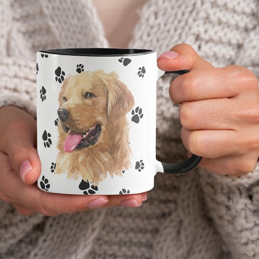 Mug Love My Golden Retriever Dog Pawprint