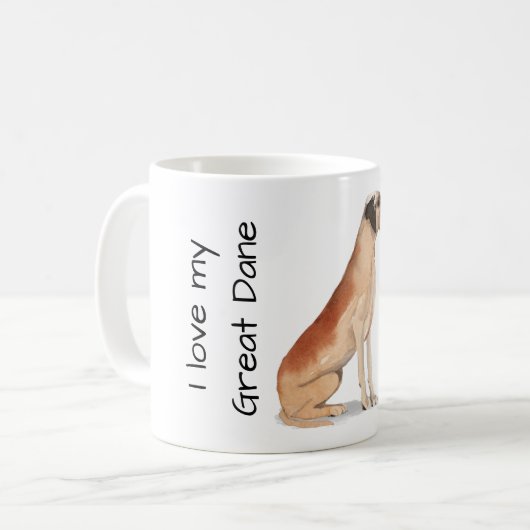 Mug Love My Great Dane (Devant gauche)
