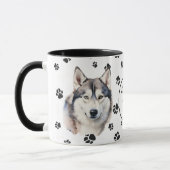 Mug Love My Husky Dog Pawprint (Gauche)