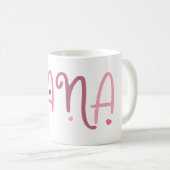 Mug Love Nana Grand-mère Coeurs typographiques (Devant droit)