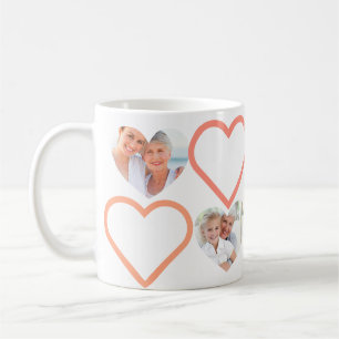 Mug Love Nana Grand-mère Pink Heart Photos Collage