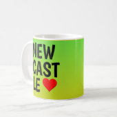 Mug Love NEWCASTLE (ou vous texte) Coeur sur Green Gol (Devant gauche)