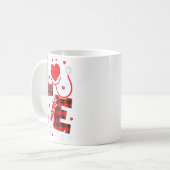 Mug Love Nurse Life Valentine Day Leopard Plaid Red He (Devant gauche)