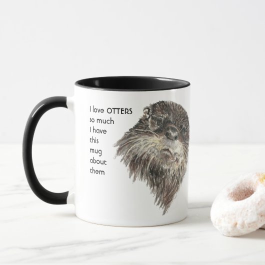 Mug Love OTTERS tellement que je me plaisante Citer Mu (Avec donut)