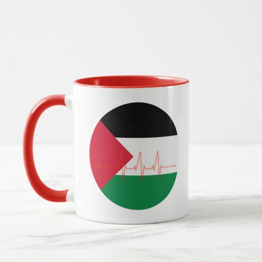 Mug Love Palestine Heart Pulse (Love Palestine Heart P (Gauche)