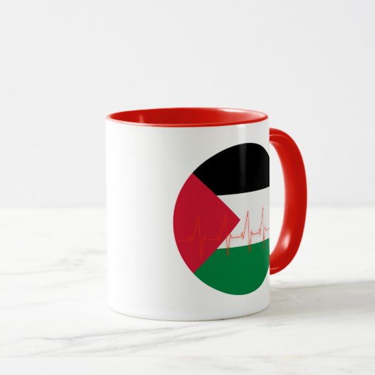 Mug Love Palestine Heart Pulse (Love Palestine Heart P (Devant droit)